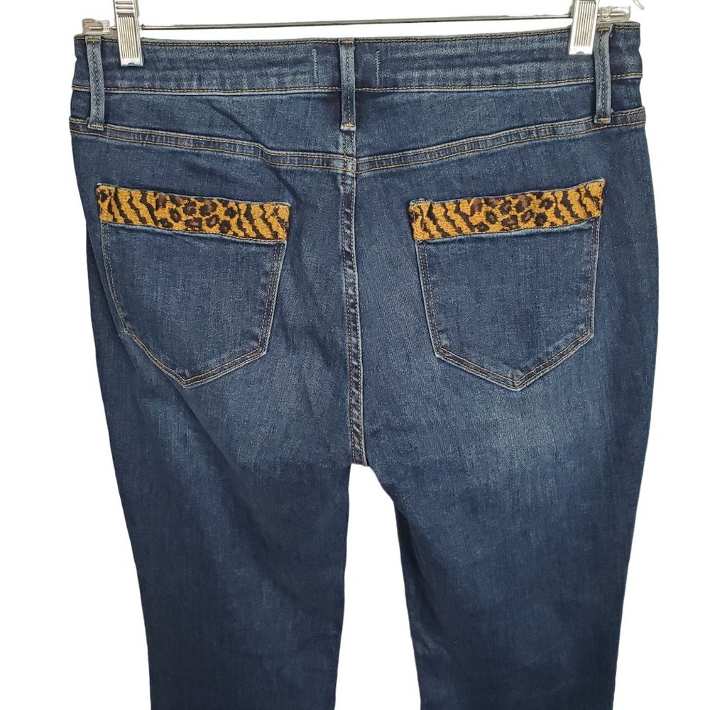 Driftwood Size 31 x 34 Jeans Wyatt Boot Trouser Denim Leopard Trim Tiger King - Picture 5 of 10